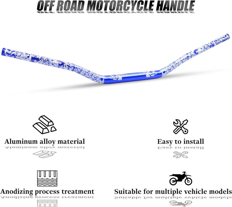 JXPANG Universal 28mm 1/1/8" Handle Bar For CRF KLX KX LTR TRX SX SXF EXC XCW Motocross Pit Dirt Bike Scooter ATV Quad Bike Grizzly Hawk 250 Bicycles (Blue) - Image 4